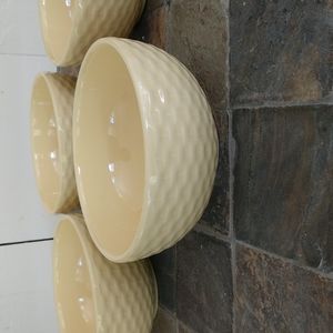 AEx 4 VINTAGE Varages French Basket Weave Bowls